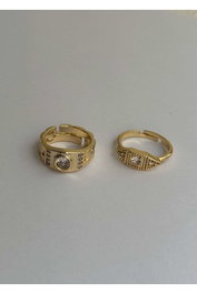 Heliophilia Silver Anillo de Latón Dorado con Recubrimiento de Laca